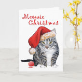 Carte Meowie Noël Chat Tigré (Fleur jaune)
