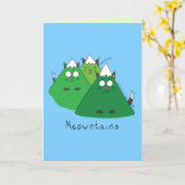 Carte Meownships - Funny Cat Mountain Pun Card (Fleur jaune)