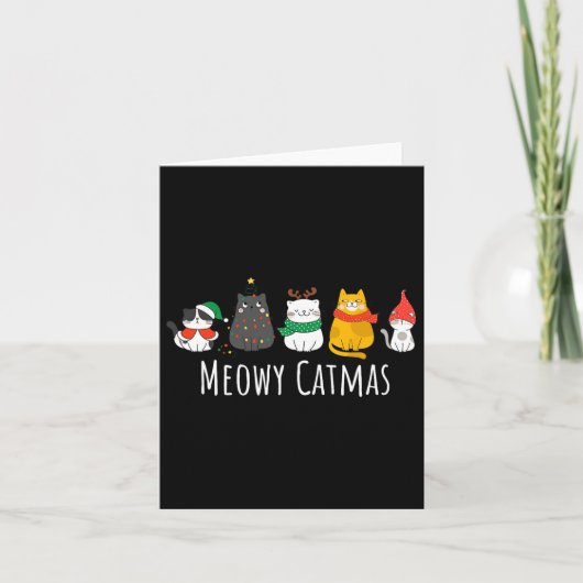 Carte Meowo Catmas Cute Chat Santa Hat Noël Kitten X (Devant)