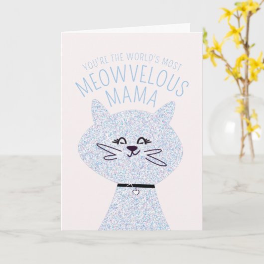 Carte Meowvelous Mama Cat (Fleur jaune)