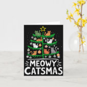 Carte Meowy Catmas Cat Christmas Tree Xmas Funny Santa C (Fleur jaune)