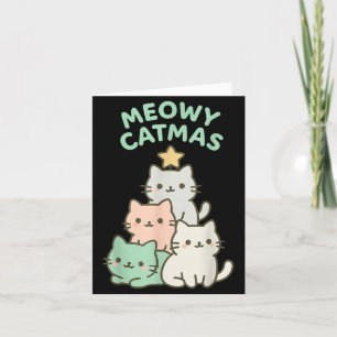 Carte Meowy Catmas Chat Arbre de Noël Chaton Mignon Xmas