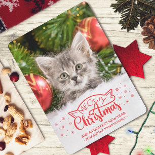 Carte Meowy Christmas and a purrfect new year photo card