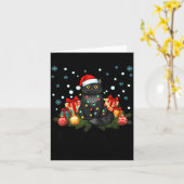 Carte Meowy Christmas Black Cute Cat Santa Hat Xmas Wome (Fleur jaune)