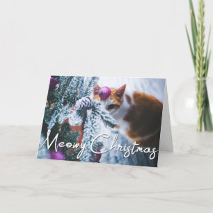 Carte Meowy Christmas Cat - Ajouter VOTRE PHOTO CAT