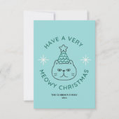 Carte Meowy Christmas, Funny Christmas Card (Devant)