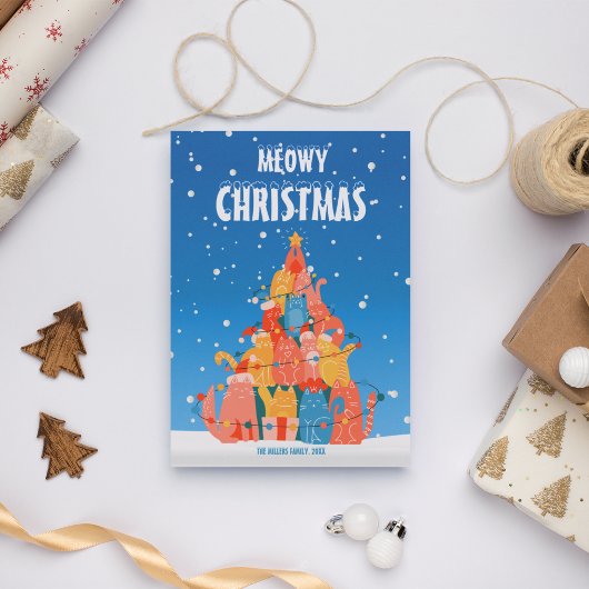 Carte Meowy Christmas, Funny Christmas Card