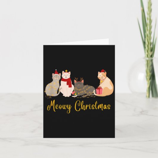 Carte Meowy Christmas - Merry Christmas For Cat Lovers (Devant)