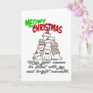 Carte Meowy Noël Chat – Amoureux des chats des fêtes mig