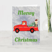 Carte Meowy Noël Cool mignon chat (Devant)