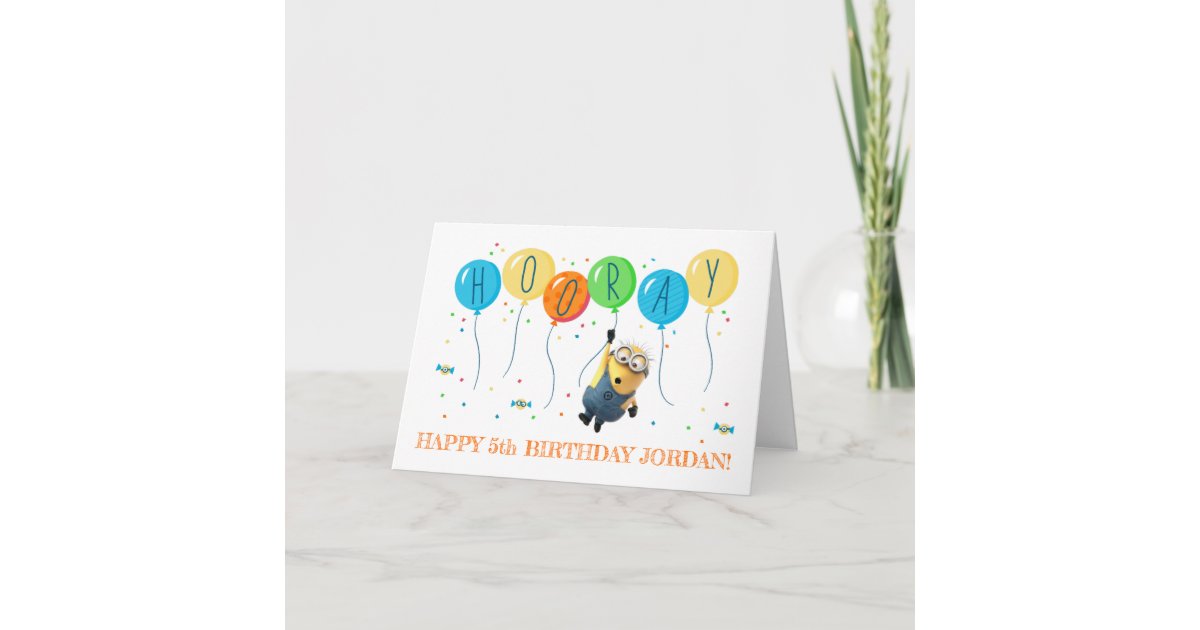 Carte Meprisable Minion Balloon Joyeux Anniversaire Zazzle Be