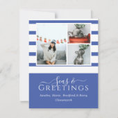 Carte Mer et salutations Bleu 3 Photo Noël (Devant)