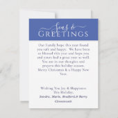 Carte Mer et salutations Bleu 3 Photo Noël (Dos)