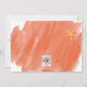 Carte Mer et salutations Coral & Or Aquarelle Vacances (Dos)