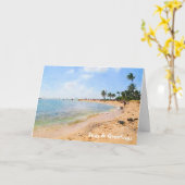 Carte Mer et salutations Kauai Beach Scène Vacances (Fleur jaune)