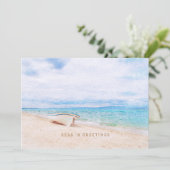 Carte Mer Et Salutations Plage Bateau De Pêche Bateau (Debout devant)