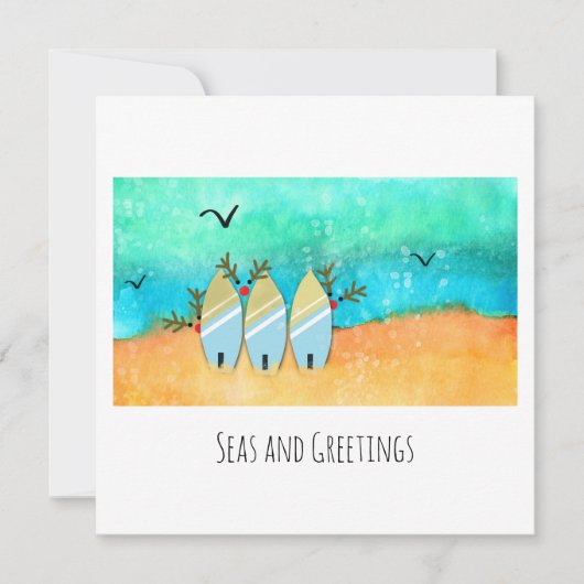 Carte Mer et salutations Reindeer Côte (Devant)