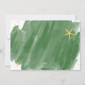 Carte Mer & Salutations Vert & Or Aquarelle Vacances (Dos)