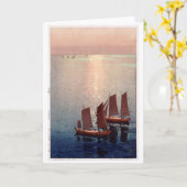 Carte Mer scintillante, Hiroshi Yoshida, Découpe (Fleur jaune)