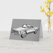 Carte Mercedes Benz 280 SL Illustration convertible (Fleur jaune)
