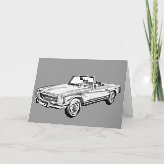 Carte Mercedes Benz 280 SL Illustration convertible (Devant)