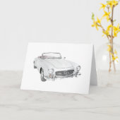 Carte Mercedes noires et blanches convertibles (Fleur jaune)