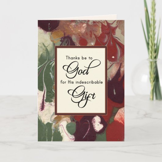 Carte Merci à Dieu pour son cadeau Noël (Devant)