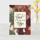 Carte Merci à Dieu pour son cadeau Noël (Fleur jaune)