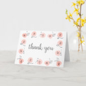 Carte Merci à fleurs roses (Fleur jaune)