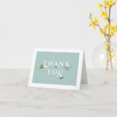 Carte Merci à la menthe et au Baby shower rose (Fleur jaune)