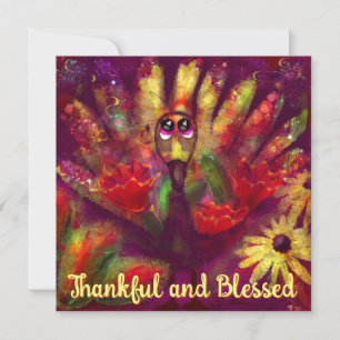 Carte Merci à la Turquie béni personnalisé Thanksgiving