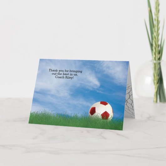 Carte merci à l'entraîneur de football (Devant)