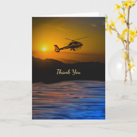 Carte Merci à l'instructeur de vol d'hélicoptère (Fleur jaune)