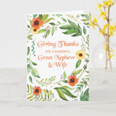 Carte Merci à Nephew et à sa femme Thanksgiving (Fleur jaune)