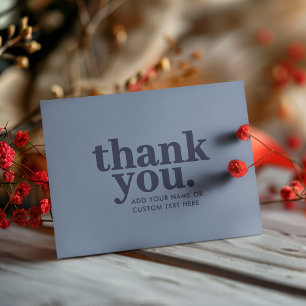 Carte Merci à plat   Minimaliste Bleu et Nuit 