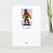 Carte Merci à un message personnalisé Firefighter (Dos)