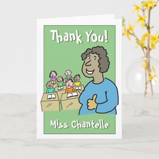 Carte Merci à une enseignante (Fleur jaune)