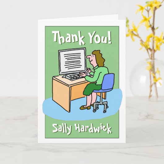Carte Merci à une travailleuse de bureau (Fleur jaune)