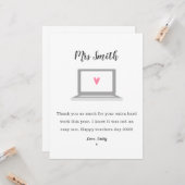 Carte Merci à votre professeur mentor appréciation class (Devant/Arrière en situation)