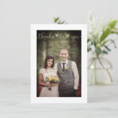 Carte Merci à vous Mariage Gold Custom Whimsical Script (Debout devant)