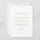 Carte Merci à vous Mariage Gold Custom Whimsical Script (Dos)