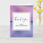 Carte Merci Abstrait moderne violet et rose (Fleur jaune)