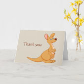 Carte Merci adorable Australian Kangaroo Animal & Script (Fleur jaune)