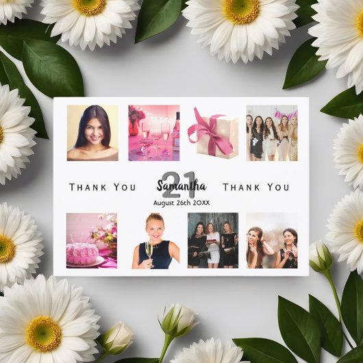 Carte Merci anniversaire photo collage femmes