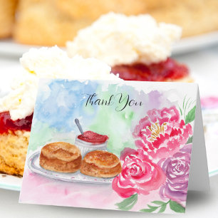 Carte Merci Aquarelle Scones Avec Peoné