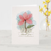 Carte Merci Aquarelle Sketchy Doody Rose Flower (Fleur jaune)