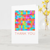 Carte MERCI Art Abstrait coloré Bonne note blanche (Fleur jaune)