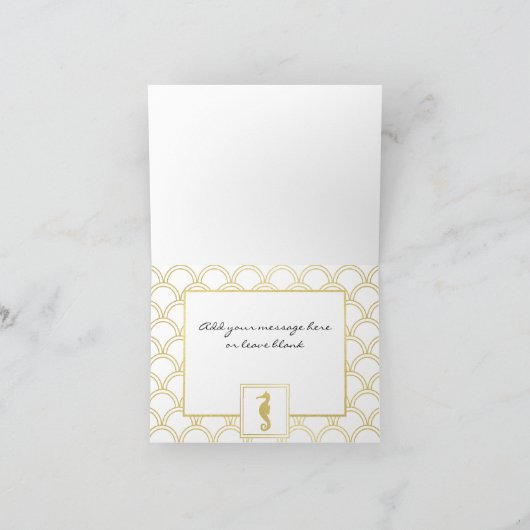 Carte Merci Art Déco Wave Gold Parties scintillant (Intérieur)