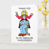 Carte Merci au coiffeur Covid 19 Cartoon (Fleur jaune)