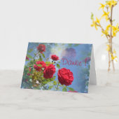 Carte Merci avec des roses rouges (Fleur jaune)